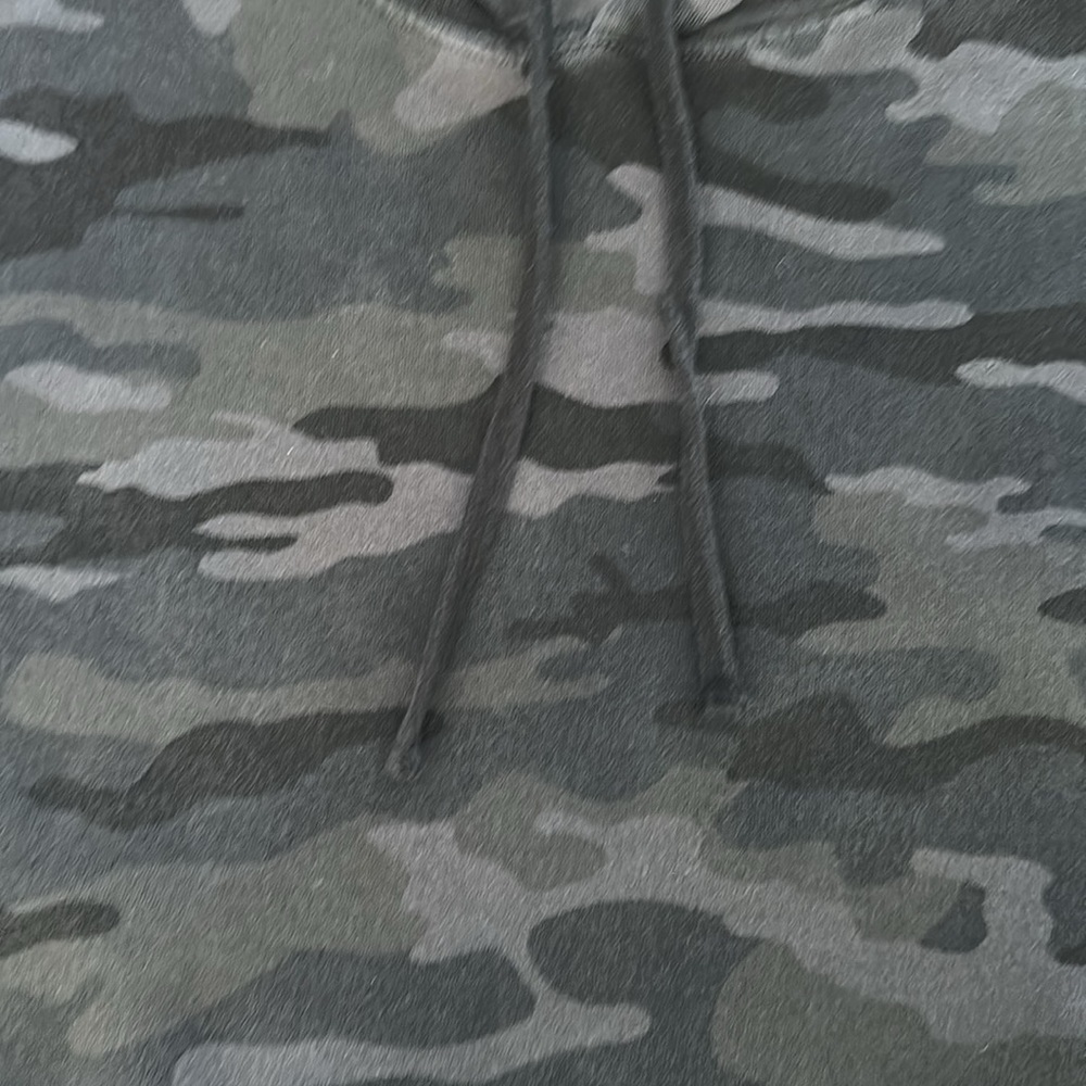 Camo Hoodie Black Distressed Cropped Hoodie - Picture 3 of 3